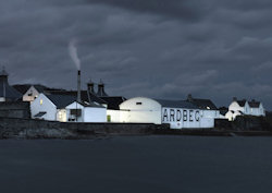 A photo of the Ardbeg Distillery on Islay