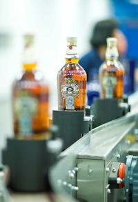 Chivas Regal 25 runs off the new luxury bottling line installed by Chivas Brothers at its Paisley site