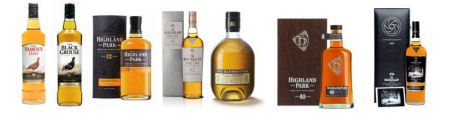 A wide selection of whiskies available from Edrington Group for Fathers' Day on the 16th June 2009