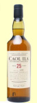 A bottle of Caol ila 25 Year Old Single Malt Whisky