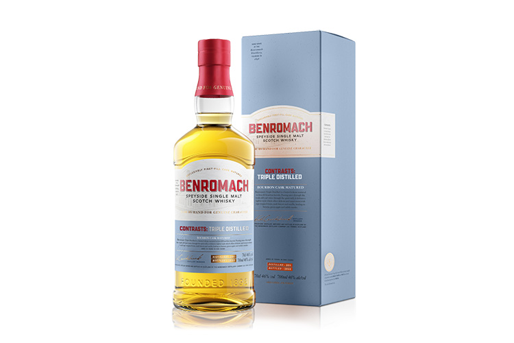 Benromach Adds Limited Edition Triple Distilled Expression To Its Contrasts Range. Maturation in first-fill bourbon barrels.