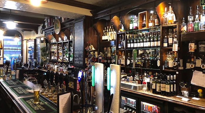 All the whiskies behind the bar at the Bon Accord