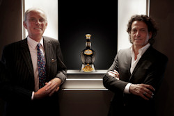 Royal Salute Master Blender Colin Scott and Garrard Creative Director Stephen Webster with The Tribute To Honour