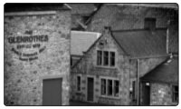 A black and white photo of the Glenrothes Distillery in Speyside. This distillery is now opening its door to the public