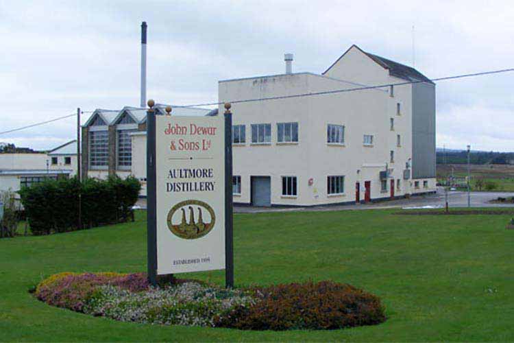 A photo of the distillery at Aultmore, Banffshire