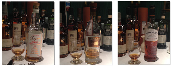 Bowmore 15yo Darkest 43%, Longrow Red 11yo 52.1% and Glenmorangie Extremely Rare 18yo 43%