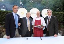 Richard Cook, vice chairman of the Scottish venison working group. Peter Russell, chairman of Ian Macleod distillers. Tom Lewis of Monachyle Mhor. Rural Affairs Secretary, Richard Lochhead