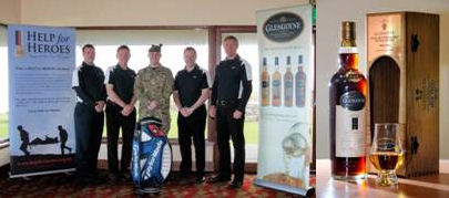 Rhodri Price (R&A), Alan Lawson (former Scotland scrum-half), Sergeant Craig Williamson (1 Scots),  Neil Boyd (Glengoyne) and Gavin Hastings (former Scotland full-back) launch The Glengoyne Auld Enemy Diamond Jubilee Golf Day at Fairmont St Andrews