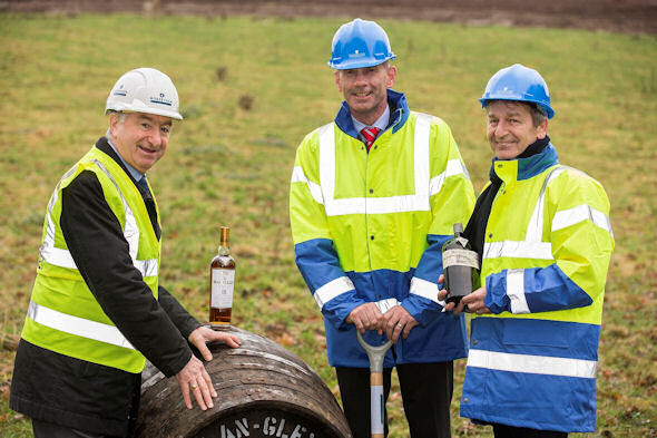 Bill Robertson, Ian Curle and Graham Stirk at The Macallan distillery