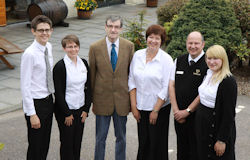 Ashley Squire, Louise Gray, Alec Reid, Visitor Centre Manager, Gillian Bremier, Ian Duncan, Tanya Baillie who run The Macallan Visitor Centre in the Speyside region